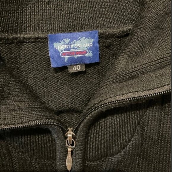 Liberty Island black long full zip sweater size L - Picture 2 of 3